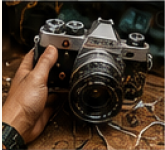 Kamera analog di tangan